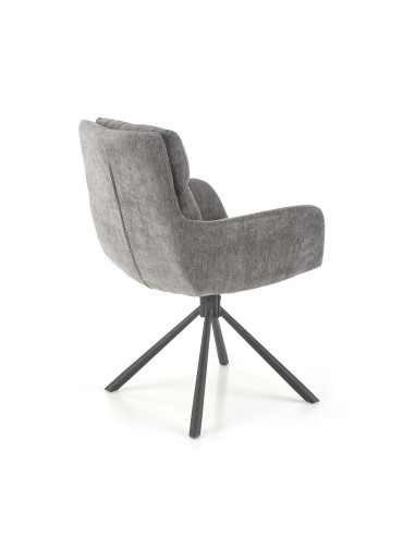 K495 Krzesło Obrotowe 180° Popielate ODIN 28 - Komfort w Stylowym Wydaniu