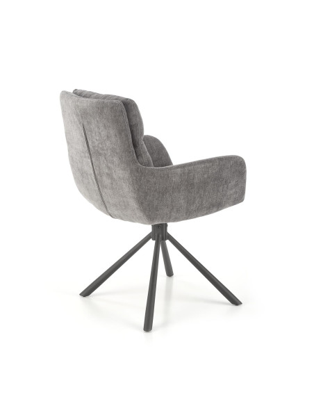 K495 Krzesło Obrotowe 180° Popielate ODIN 28 - Komfort w Stylowym Wydaniu