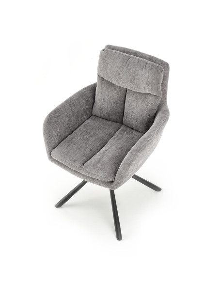 K495 Krzesło Obrotowe 180° Popielate ODIN 28 - Komfort w Stylowym Wydaniu