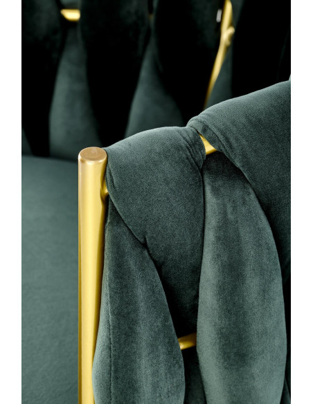 K517 Krzesło Glamour Ciemnozielone/Złote Velvet Bluvel 78 - Luksus i Styl