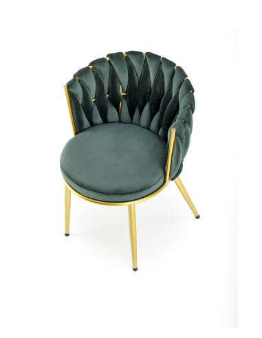 K517 Krzesło Glamour Ciemnozielone/Złote Velvet Bluvel 78 - Luksus i Styl