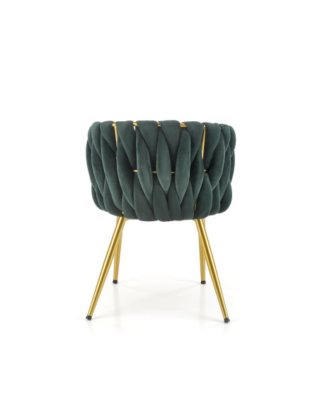 K517 Krzesło Glamour Ciemnozielone/Złote Velvet Bluvel 78 - Luksus i Styl