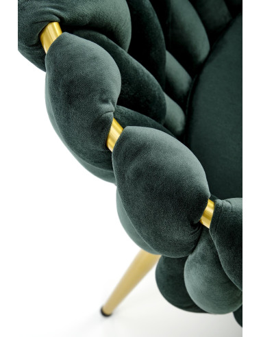 K517 Krzesło Glamour Ciemnozielone/Złote Velvet Bluvel 78 - Luksus i Styl