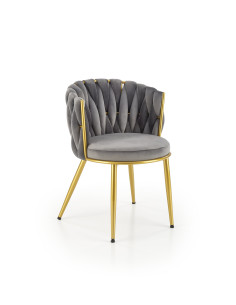K517 Krzesło Glamour Popielate/Złote Velvet Bluvel 14 - Elegancja i Blask