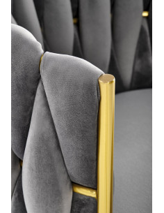 K517 Krzesło Glamour Popielate/Złote Velvet Bluvel 14 - Elegancja i Blask 2