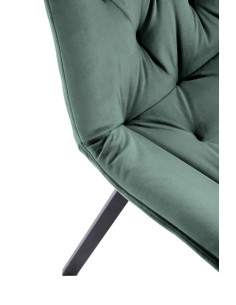 K519 Krzesło Obracane Pikowane Ciemnozielone Velvet - Komfort i Design 2