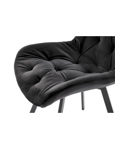 K519 Krzesło Obracane Pikowane Czarne Velvet Bluvel 19 - Nowoczesne 2
