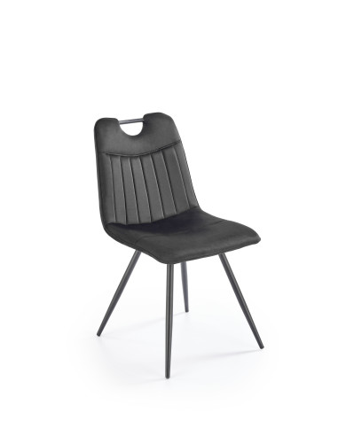 K521 Krzesło z Uchwytem / Czarne Pasy Velvet Bluvel19 - Klasyka i Styl