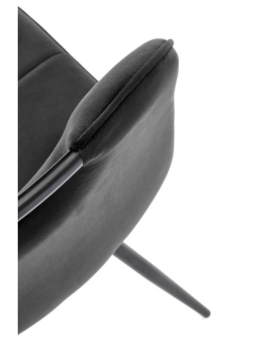 K521 Krzesło z Uchwytem / Czarne Pasy Velvet Bluvel19 - Klasyka i Styl