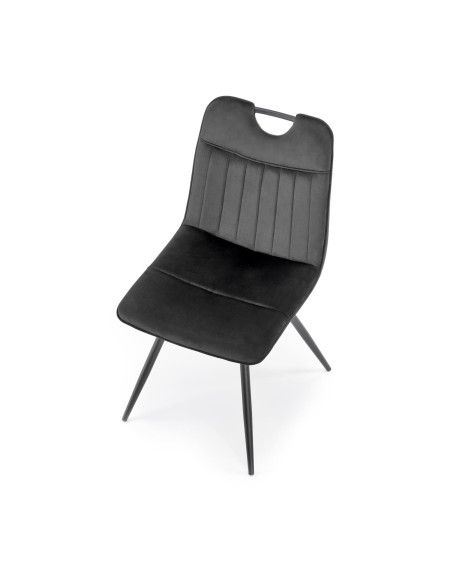 K521 Krzesło z Uchwytem / Czarne Pasy Velvet Bluvel19 - Klasyka i Styl
