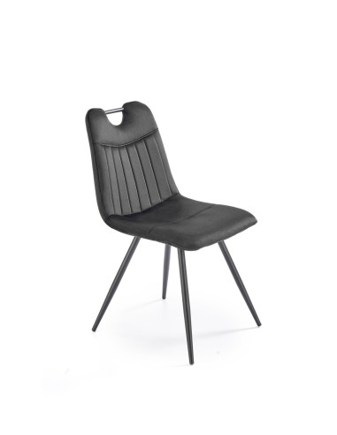 K521 Krzesło z Uchwytem / Czarne Pasy Velvet Bluvel19 - Klasyka i Styl