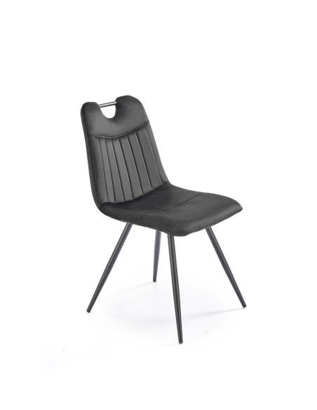 K521 Krzesło z Uchwytem / Czarne Pasy Velvet Bluvel19 - Klasyka i Styl