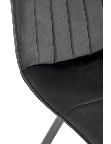 K521 Krzesło z Uchwytem / Czarne Pasy Velvet Bluvel19 - Klasyka i Styl