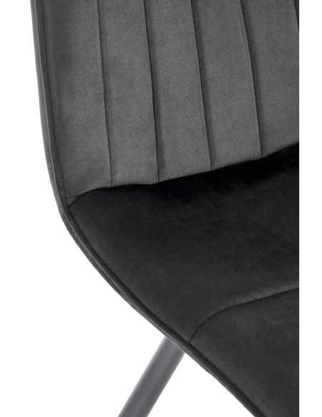 K521 Krzesło z Uchwytem / Czarne Pasy Velvet Bluvel19 - Klasyka i Styl