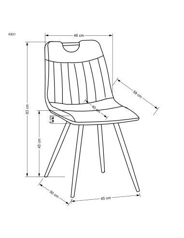 K521 Krzesło z Uchwytem Musztardowe Pasy Velvet - Ciepły Akcent i Styl