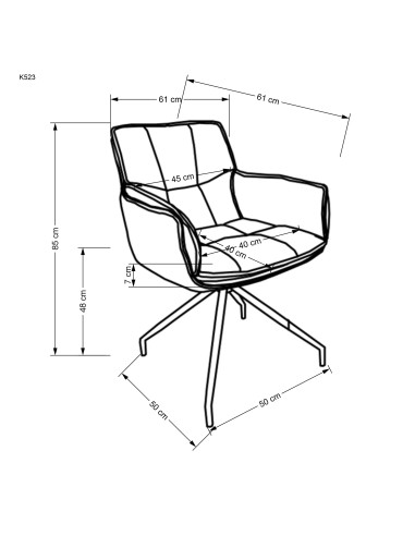 K523 Krzesło Obrotowe 360° Brązowo-Ciemnobrązowe, Tkanina/Eko-skóra