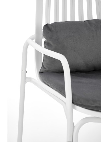 MELBY Fotel Popielaty z Białym Stelażem - Nowoczesny Styl i Komfort