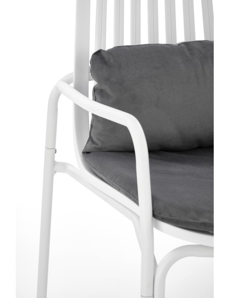 MELBY Fotel Popielaty z Białym Stelażem - Nowoczesny Styl i Komfort