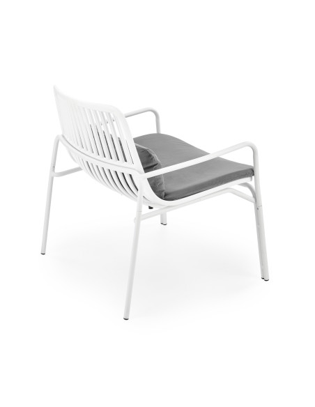 MELBY Fotel Popielaty z Białym Stelażem - Nowoczesny Styl i Komfort