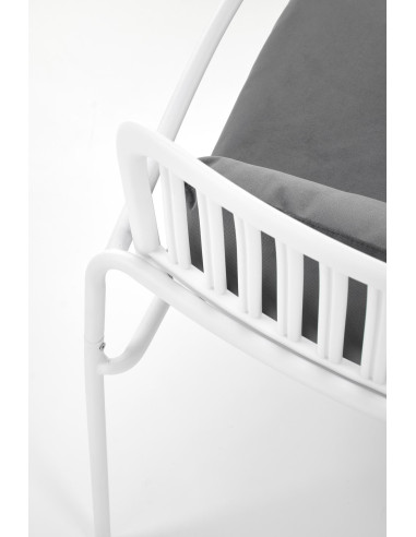 MELBY Fotel Popielaty z Białym Stelażem - Nowoczesny Styl i Komfort