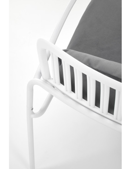 MELBY Fotel Popielaty z Białym Stelażem - Nowoczesny Styl i Komfort