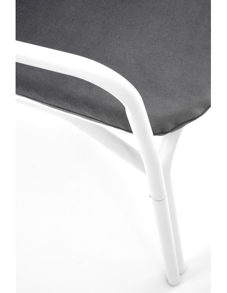 MELBY Fotel Popielaty z Białym Stelażem - Nowoczesny Styl i Komfort