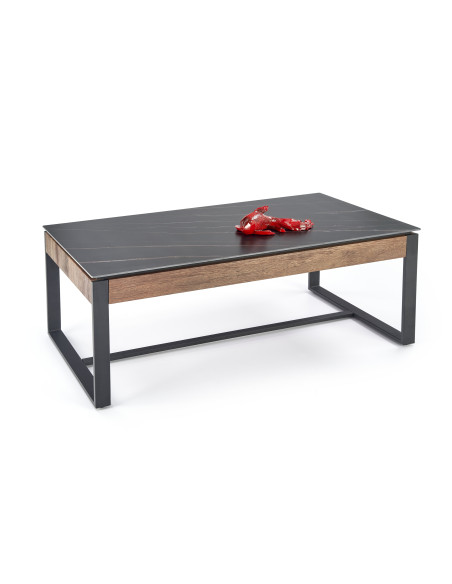 RAMONA ława czarny marmur / orzechowy