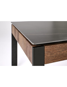 RAMONA ława czarny marmur / orzechowy 2