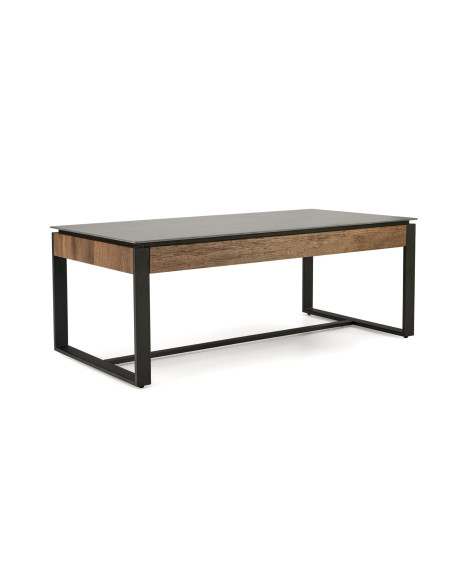 RAMONA ława czarny marmur / orzechowy