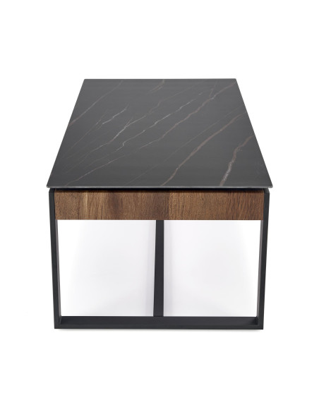 RAMONA ława czarny marmur / orzechowy