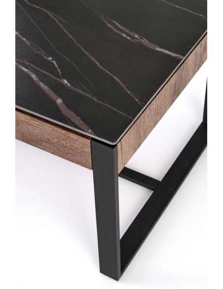 RAMONA ława czarny marmur / orzechowy