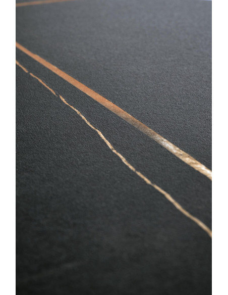 SCALITA Ława Okrągła Fi50cm Ceramika Czarny Marmur/Złote Akcenty - Subtelna