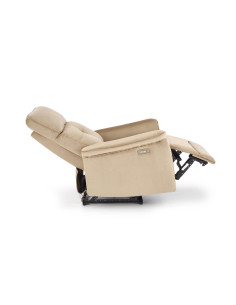 SEMIR fotel z funkcja elektrycznego rozkładania / gniazdo USB, beżowy