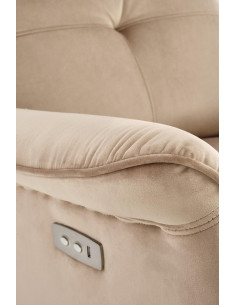 SEMIR fotel z funkcja elektrycznego rozkładania / gniazdo USB, beżowy 2