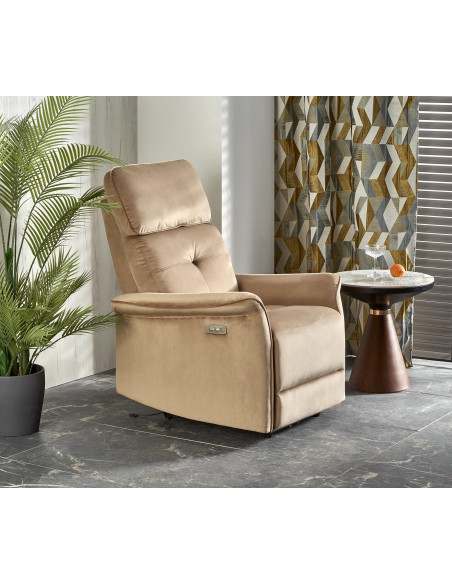 SEMIR Fotel Rozkładany Elektrycznie Beżowy z USB - Komfort i Innowacja