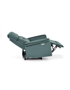 SEMIR fotel z funkcja elektrycznego rozkładania / gniazdo USB, ciemny zielony