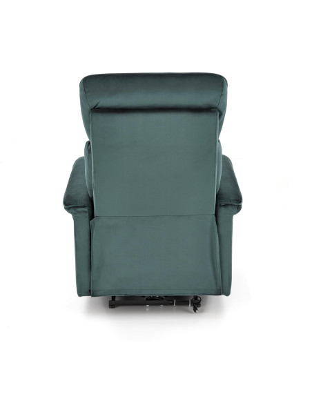 SEMIR fotel z funkcja elektrycznego rozkładania / gniazdo USB, ciemny zielony