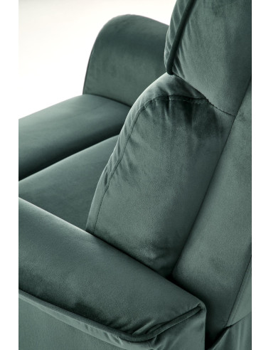 SEMIR fotel z funkcja elektrycznego rozkładania / gniazdo USB, ciemny zielony