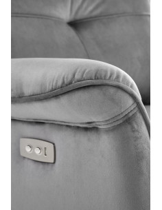 SEMIR fotel z funkcja elektrycznego rozkładania / gniazdo USB, popielaty 2