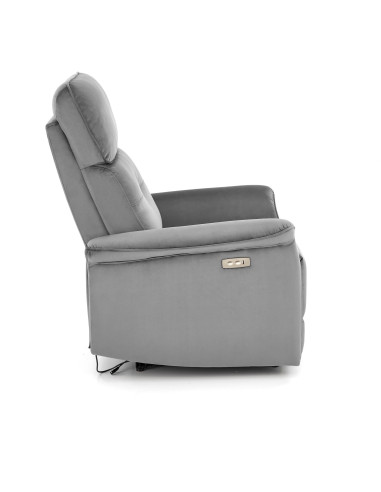 SEMIR Fotel Rozkładany Elektrycznie Popielaty z USB - Komfort i Innowacja