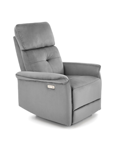 SEMIR Fotel Rozkładany Elektrycznie Popielaty z USB - Komfort i Innowacja