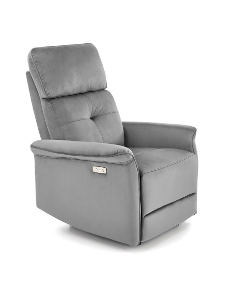 SEMIR Fotel Rozkładany Elektrycznie Popielaty z USB - Komfort i Innowacja