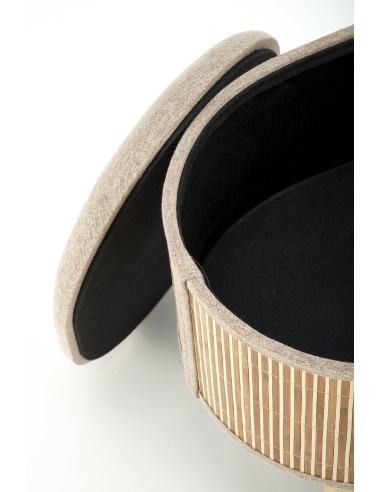 TICO Zestaw 2 Puf z Pojemnikiem, Beżowy/Naturalny - Przechowywanie i Styl