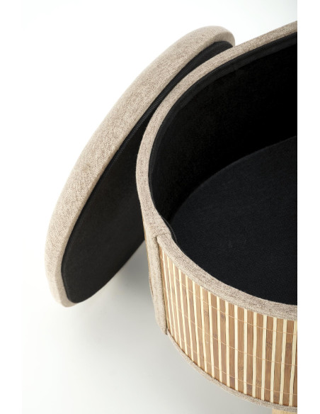 TICO Zestaw 2 Puf z Pojemnikiem, Beżowy/Naturalny - Przechowywanie i Styl