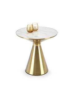 TRIBECA ława biały marmur / złoty