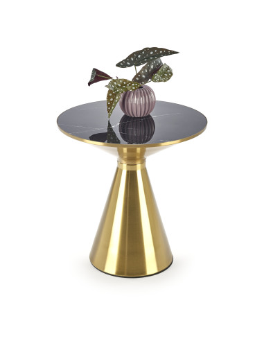 TRIBECA ława czarny marmur / złoty