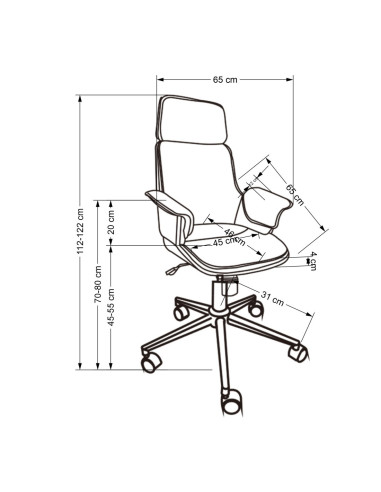 WEBER Fotel Obrotowy Eco Skóra/Drewno - Orzech/Czarny - Elegancki Design