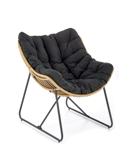 WHISPER fotel wypoczynkowy, czarny / naturalny