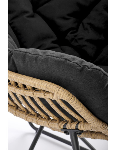 WHISPER fotel wypoczynkowy, czarny / naturalny