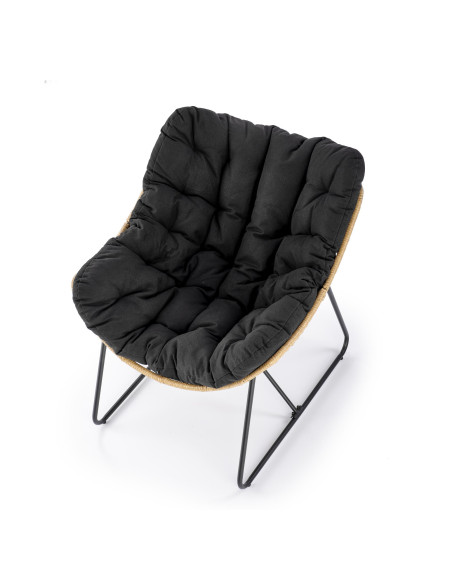 WHISPER fotel wypoczynkowy, czarny / naturalny